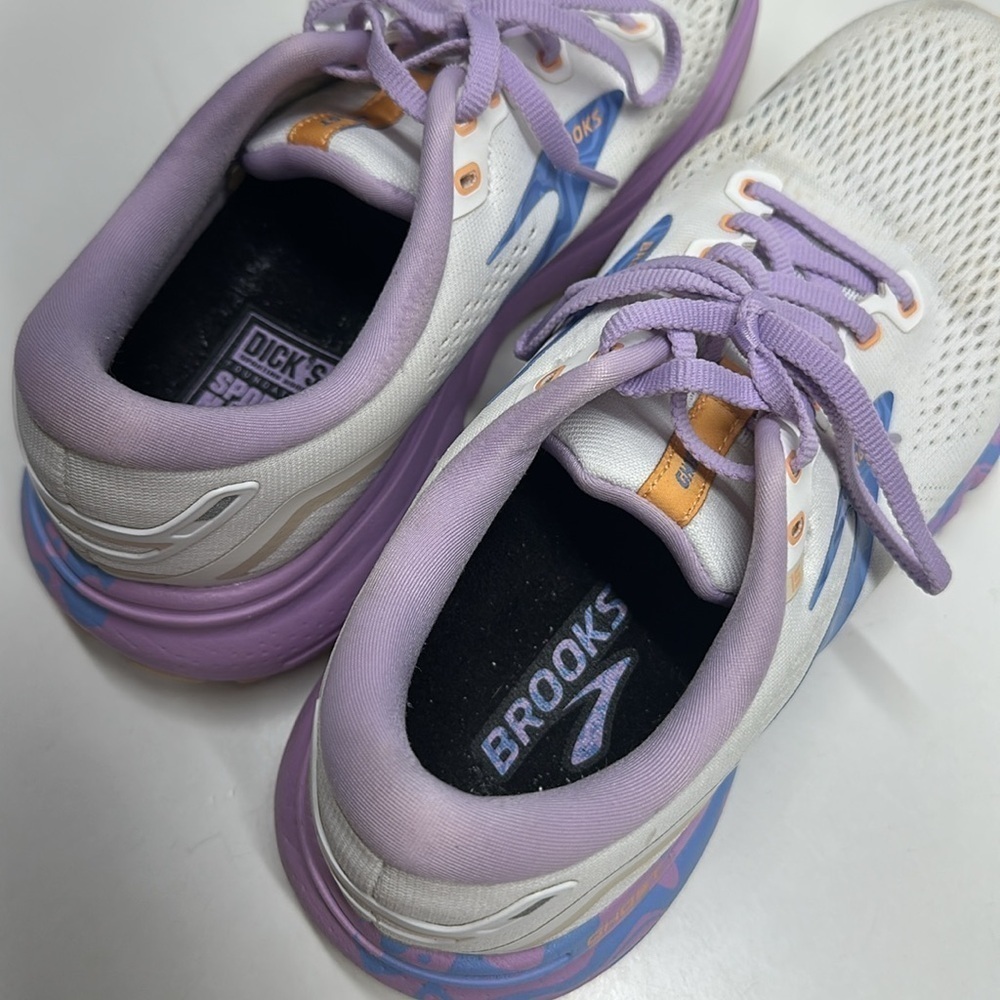 Brooks Ghost Sneakers Running Shoes 15 ReStart Purple White Women’s Size 9.5 - Picture 6 of 10